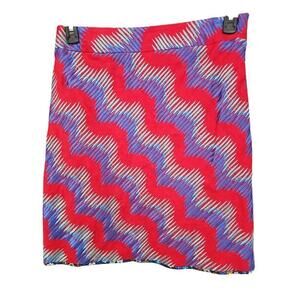 Etcetera Embroidered Linen Skirt Red Size 6